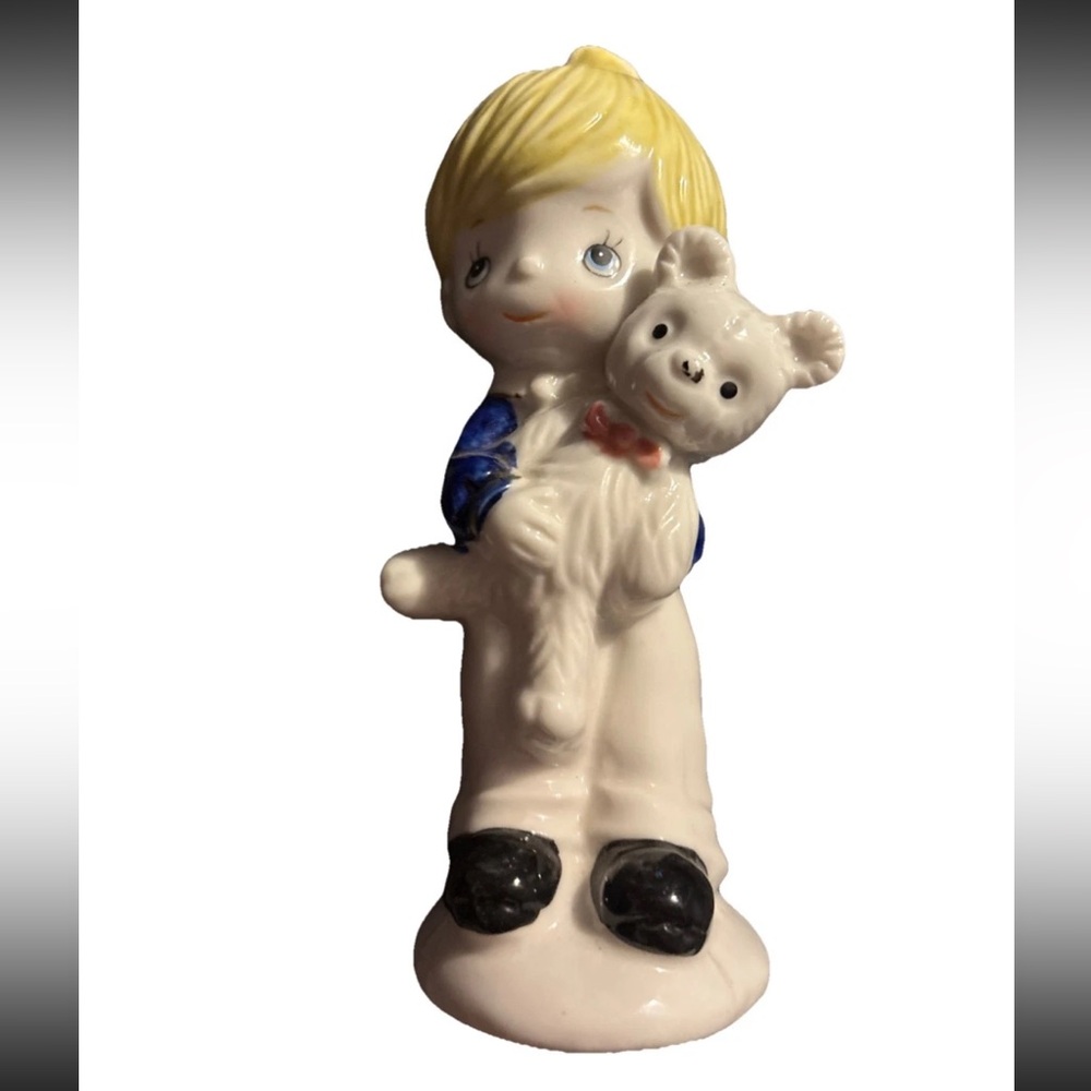 Vintage Boy with Bear figurine